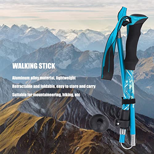 Topyond Outdoor Hiking Poles, Telescopic Collapsible Aluminium Alloy Walking Stick, Multifunctional Unisex Hiking Equipmen...
