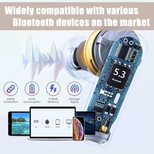 Wireless Earbuds Bluetooth 5.0 Headphones Noise Cancelling Air Buds Pods 3D Stereo Ear pods in-Ear Ear Buds with Deep Bass...