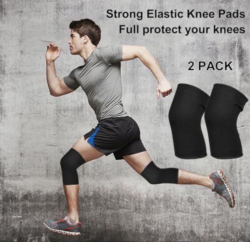 JUSDIQIR Knee Brace 2 Pack Knee Pads, 1 Pair Knee Braces Compression Sleeves For Women Men, Knee Protector for Knee Pain J...
