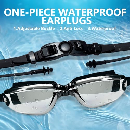 Airoads Shortsighted Swim Goggles Nearsighted Swimming Goggles Leakproof Anti Fog Swimming Goggles for Adult Men Women Youth