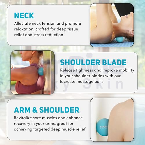 Lacrosse Massage Balls for Deep Tissue Massage - Release Tension Relieve Muscle Soreness Improve Flexibility - Ideal for M...