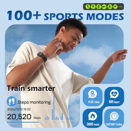 MorePro Health Fitness Tracker with Blood oxy-gen Monitor and 24/7 Heart Rate and Blood Pressure, Sleep Monitor, 120+ Spor...