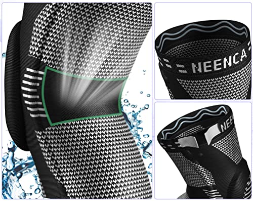 NEENCA 2 Pack Knee Braces for Knee Pain, Compression Knee Sleeves with Patella Gel Pad & Side Stabilizers, Knee Support fo...