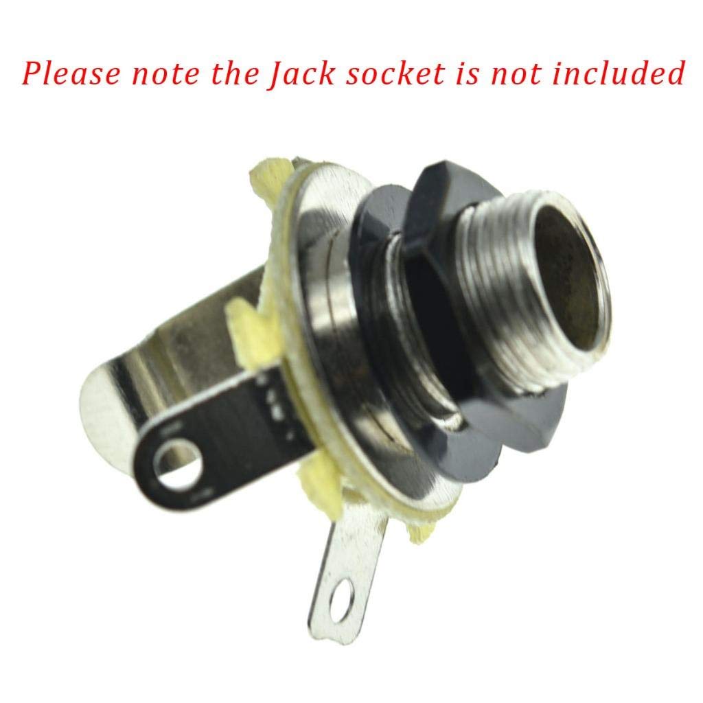 Dopro 20* Guitar Input/Output Jack Socket Nut And Washer - Metric Jack Nuts For Import Guitars - Black