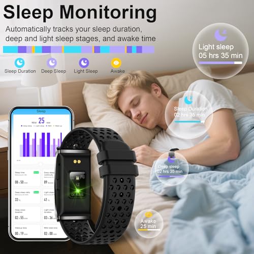 Giwbeiv Smart Bracelet for Men Women,24/7 Activity & Fitness Trackers Band,Sleep Tracking/Heart Rate/Blood Pressure/ SpO2/...