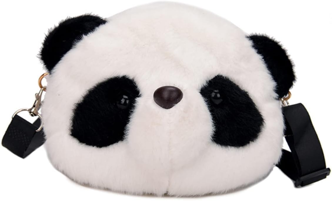 Kawaii Panda Head Plush Bag Crossbody Wallet Shoulder Bag Coin Pouch Accessories Money Bag for Students Teens Girls Boys (Panada)