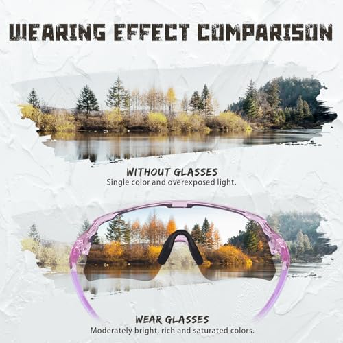 OUWOR Polarized Cycling Glasses for Men Women Youth, UV400 Mountain Bike Sunglasses for Bicycle Mtb Running Fishing Baseball