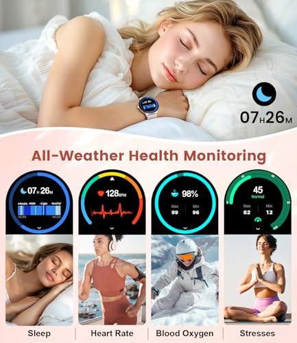 LIGE Fitness Smart Watches for Women(Answer/Make Call), 1.43" AMOLED Android Smart Watch with Heart Rate Monitor/Sleep Tra...