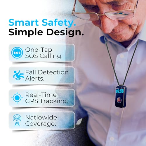 SecuLife New 2026 Fall Alert Device, Medical Alert Pendant with for Seniors, SOS Call, GPS Tracking & Reminders – Wearable...