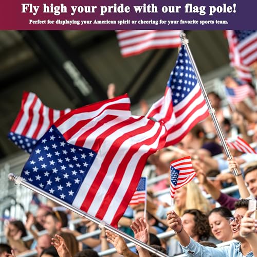PHITRIC Flag Pole, Tangle Free Spinning Stainless Steel Rustproof Flagpole for 3x5 Sports Fan Outdoor Flags for Outside Ho...