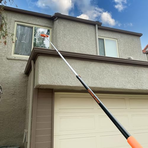 5-24 ft Long Telescoping Extension Pole // Multi-Purpose Extendable Pole with Universal Twist-on Metal Tip // Lightweight ...