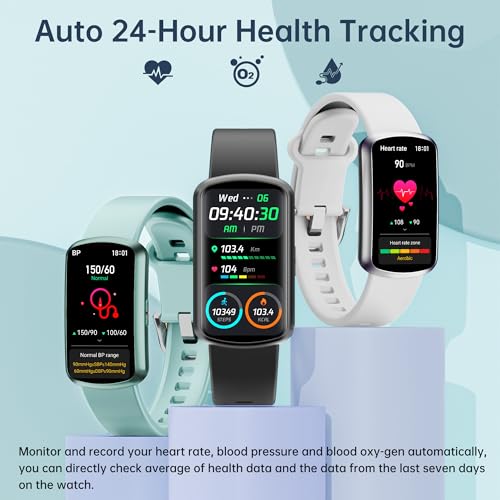 Health Fitness Tracker with 24/7 Heart Rate, Smart Watch with Blood Pressure and Blood Oxygen Monitor, Bulit-in 120+ Sport...