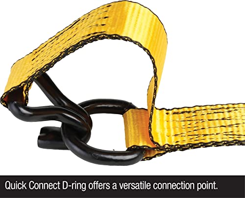 DEWALT DXBC50002 Black/Yellow 1.5" x 16' Ratchet Tie Down Straps - Heavy-Duty Cargo Hauling (5000 lb Break Strength), 2 Pack