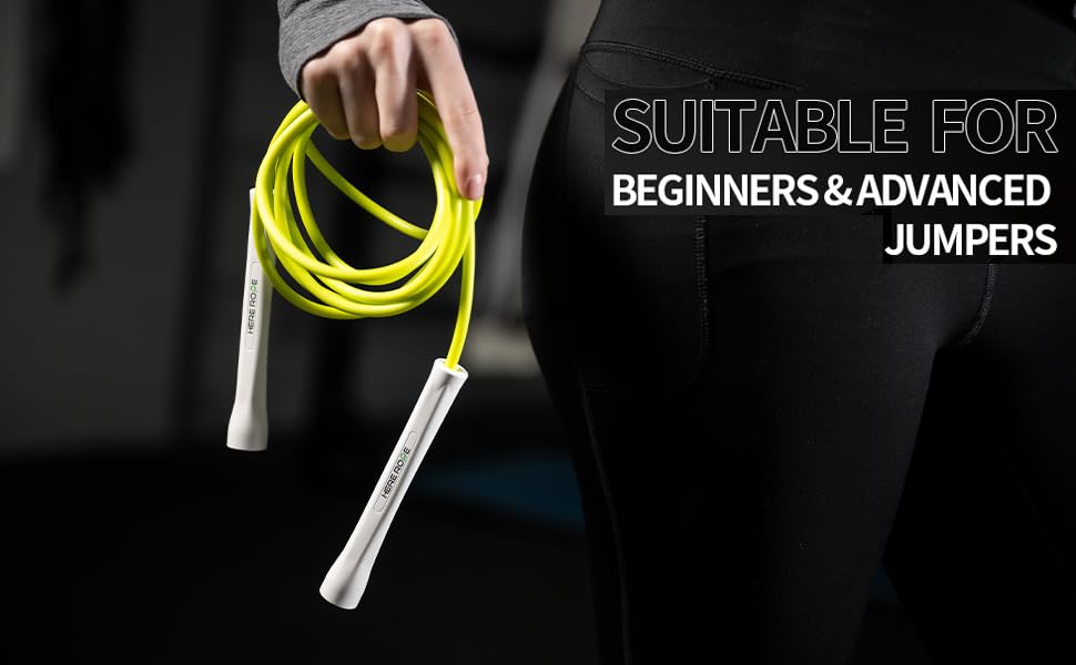 Hererope 6MM PVC Jump Rope for Men & Women Fitness, Speed, Tricks, Cardio Training, Boxing Jump Rope with Unbreakable Hand...