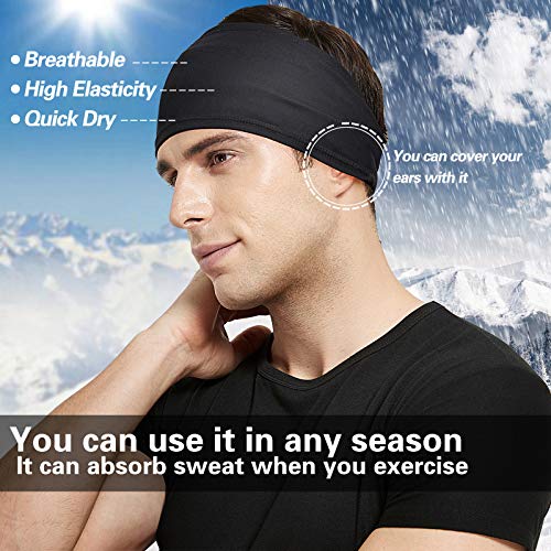 Acozycoo Mens Running Headband,5Pack,Mens Sweatband Sports Headband for Running,Cycling,Basketball,Yoga,Fitness Workout St...
