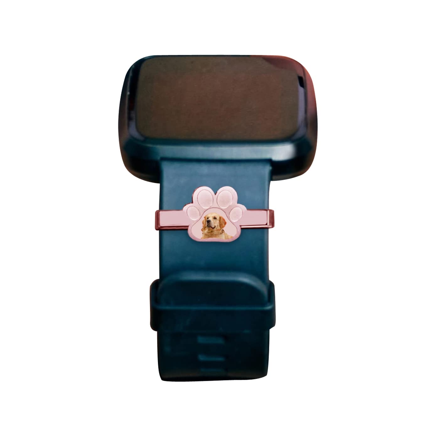 PicturesOnGold.com Smart Watch Photo Charm in Rose Gold Plated Dog Paw Shape