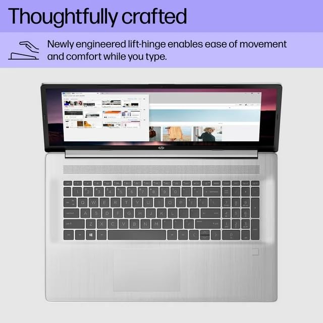 Hp 17.3 Laptop For Student And Business, Fhd Ips Anti-Glare Display, Intel I3-N305, Intel Uhd Graphics, Fingerprint, Wi-Fi 6, Bl