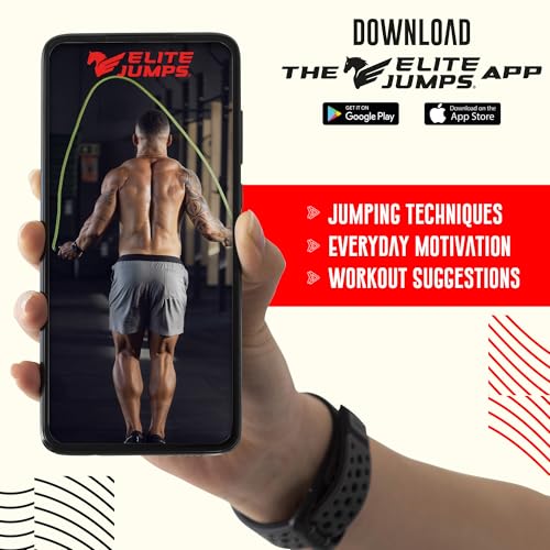 Elite Jumps Muay Thai + Mat Bundle | 1.2lb Weighted Jump Rope + Non-Slip Jump Rope Mat | Heavy Rope Training Set for Muay ...