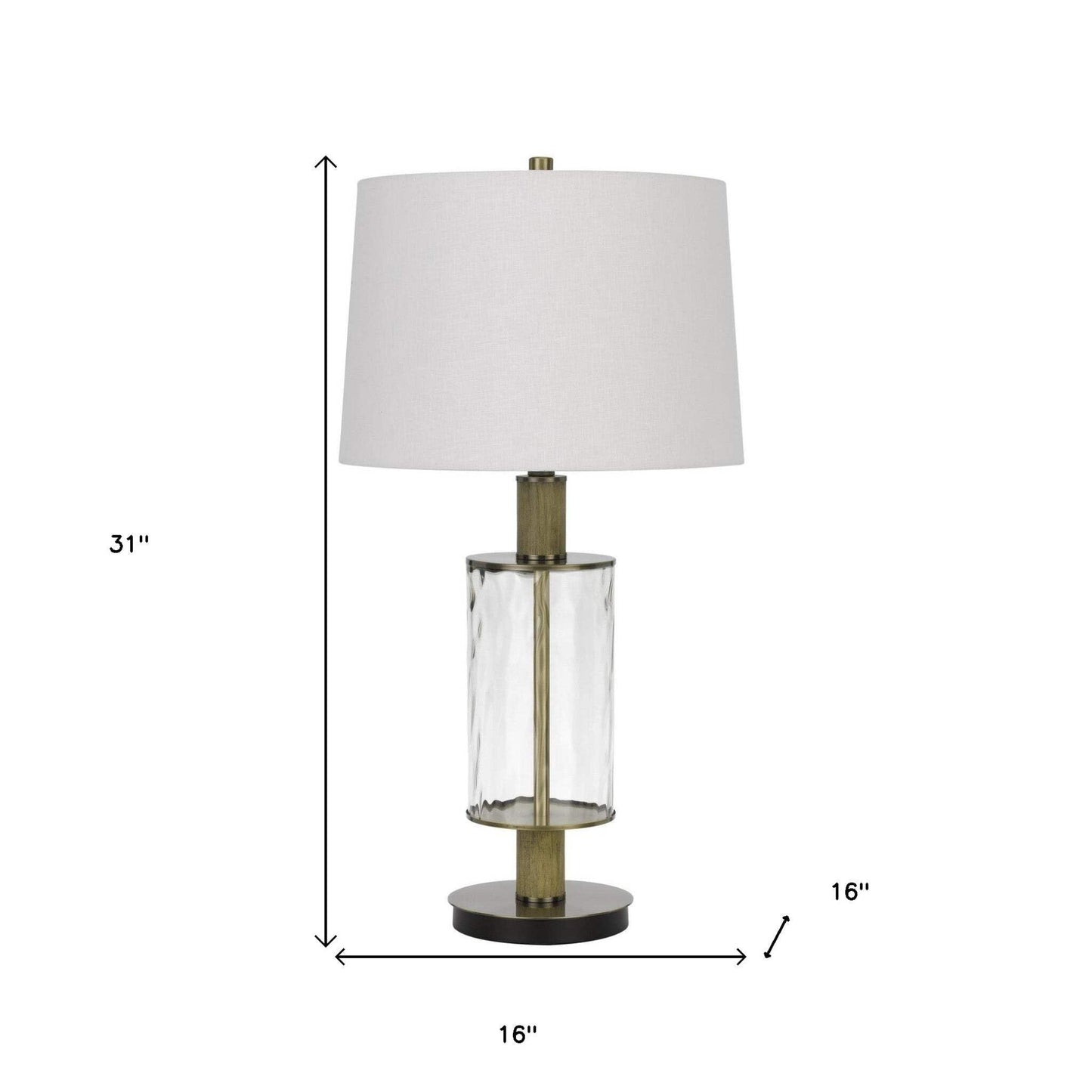 Homeroots Metal Table Lamp - 31 In. With White Empire Shade - Model 524713