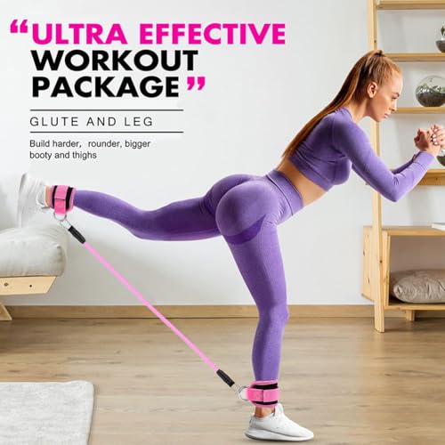 Ankle Resistance Bands with Cuffs, Elastic Resistance Band Set With Storage Bag Glutes Workout Equipment, Leg Butt Trainin...