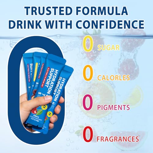 Electrolyte Drink Mix – 24 Stick Packs, Sugar-Free,Dehydration Relief,Hydration Support with 7 Electrolytes & 5 Vitamins –...