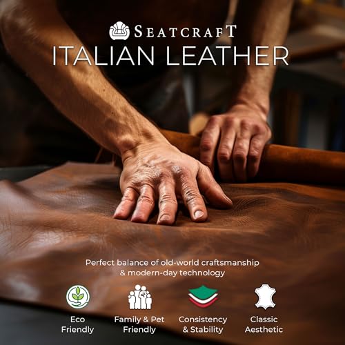 Seatcraft Euphoria Heat & Massage Sofa, Living Room, Powered Headrest, Powered Lumbar, Italian Leather, Powered Recline, B...