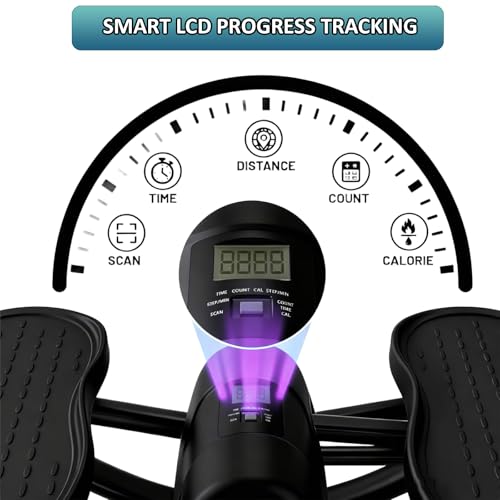 WIKONALK Low-Impact Lateral Rocking Fitness Stepper for Knees and Joints,Home Workout Machine,Rock Stepper Machine with Di...