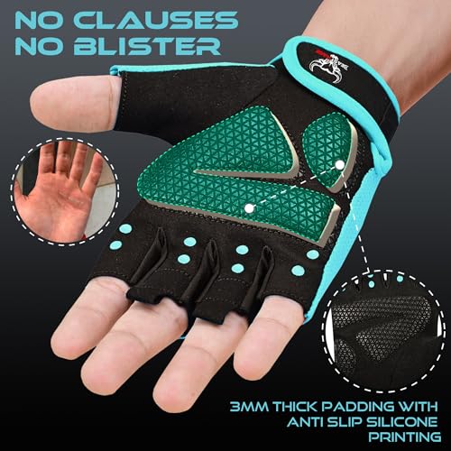 BEAST RAGE Workout Gloves for Men & Women - Fingerless Gym Gloves with Palm Protection, Breathable & Lightweight for Weigh...