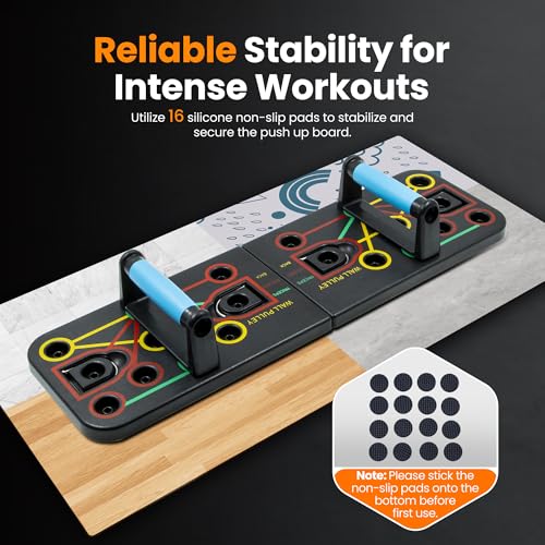 Push-up board, home gym, portable fitness equipment, Pilates bar, and 20 fitness accessories, including resistance bands a...