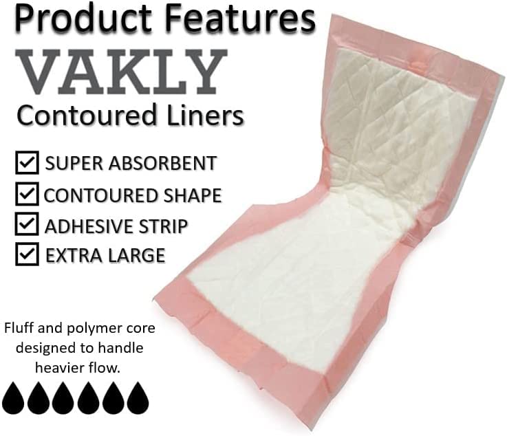 Vakly Extra Large Postpartum Maternity Pads [100 Pack] Hospital Style Super-Absorbent Contoured Pad Liners - 7" Wide X 14" Long - Heavier Overnight Post Birth Protection for Women -Incontinence Liners