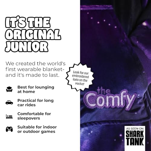 THE COMFY Original Jr for Kids | Oversized Sherpa Fleece Wearable Blanket with Hood & Pocket | Seen on Shark Tank