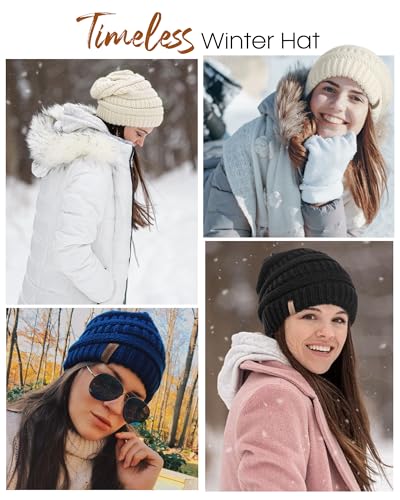 FURTALK Winter Hats for Women Fleece Lined Knit Beanie Hats Slouchy Warm Beanies Ski Skull Cap