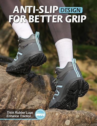 R CORD Hiking Boots Women Waterproof Non-Slip Womens Hiking Boots Ankle Support for Trail Walking Backpacking & Outdoor Ad...