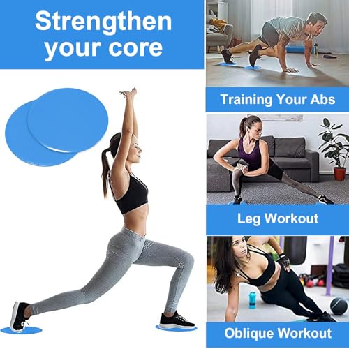 Zwxejcb 2-Pack Exercise Sliders & Fitness Discs – Dual-Sided Exercise Gliding Discs for Core Workouts & Pilates. Use on Ca...