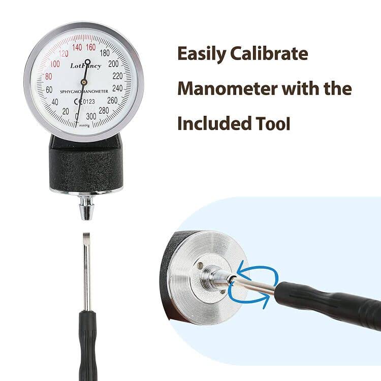 LotFancy Pediatric Blood Pressure Cuff Manual, Child Professional BP Cuff 7.2"-10.5", Children Aneroid Sphygmomanometer Small Cuff with Portable Carring Case and Zero Calibration