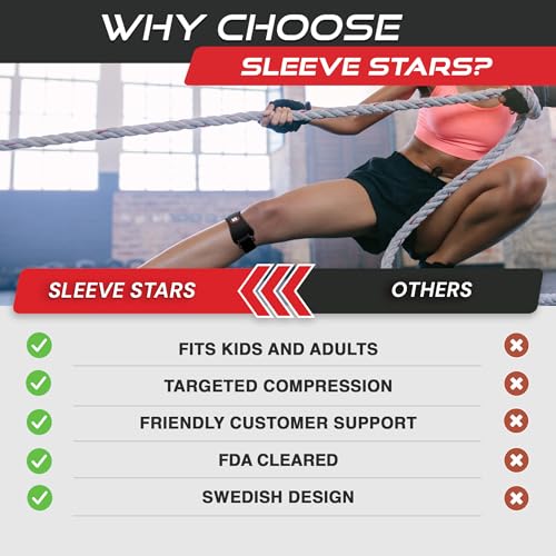Sleeve Stars Patellar Tendon Support Strap Osgood Schlatter Knee Brace for Youth, Women & Men, Swedish Brand Patella Knee ...