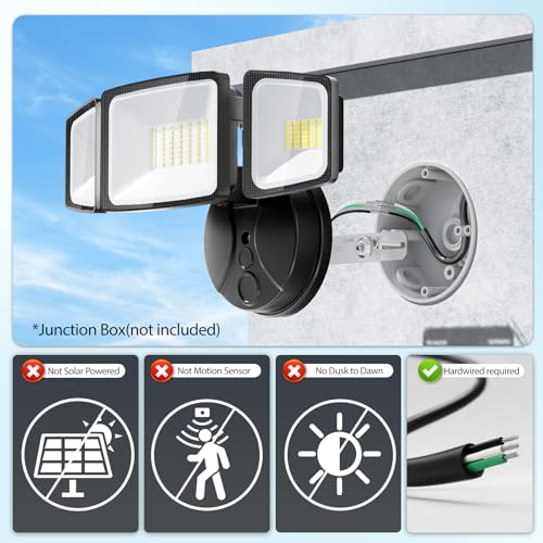 Onforu 2 Pack 75W Flood Lights Outdoor, 7000LM LED Flood Lighting Outdoor Switch Controlled, IP65 Waterproof Exterior Floo...