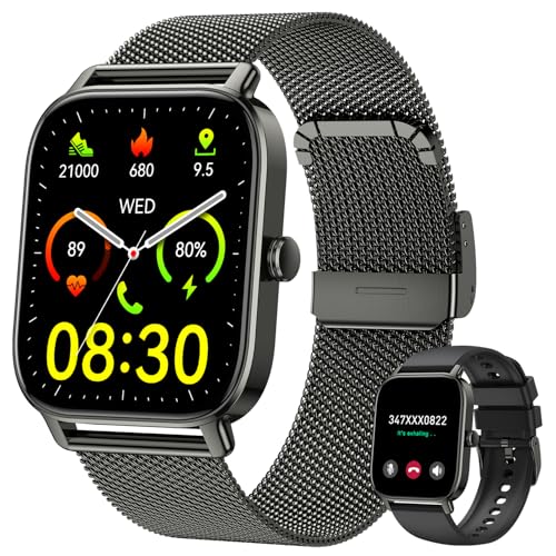 Smart Watch for Men Women Fitness Tracker: Waterproof Bluetooth Call Answer Make Smart Watches for Android iPhone Digital ...