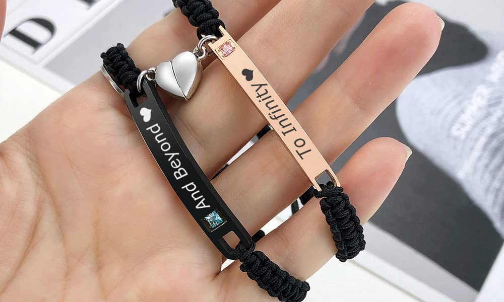 MEALGUET to Infinity and Beyond Couple Bracelet,Hand Braided Couple Bracelets Set Mutual Attraction Relationship Bracelet Person