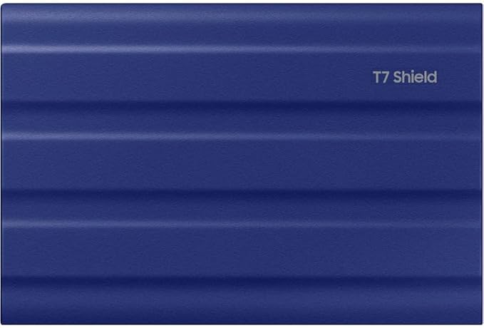 SAMSUNG T7 Shield 1TB, Portable SSD, up to 1050MB/s, USB 3.2 Gen2, Rugged, IP65 Rated, for Photographers, Content Creators and Gaming , External Solid State Drive (MU-PE1T0R/AM, 2022), Blue