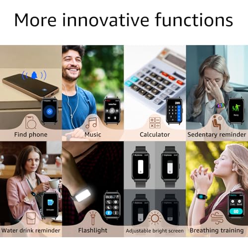 Smart Watch Fitness Tracker Make/Answer calls for Women Men with Heart Rate Blood Oxygen Sleep Monitor Sports Modes Step C...