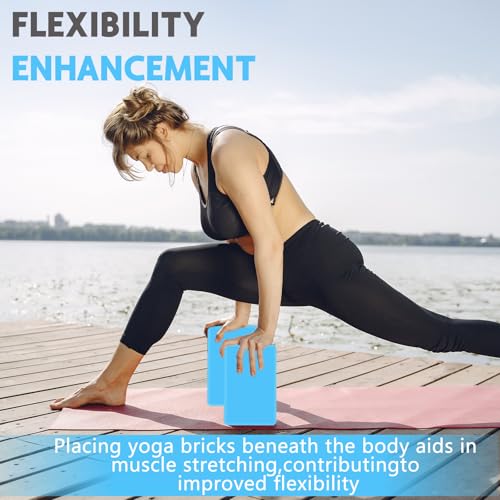 MBHKRRS 9"x6"x3" Yoga Blocks, Soft Non-Slip Surface Premium Foam Blocks, Supportive, Lightweight, Odor Resistant, Yoga Acc...