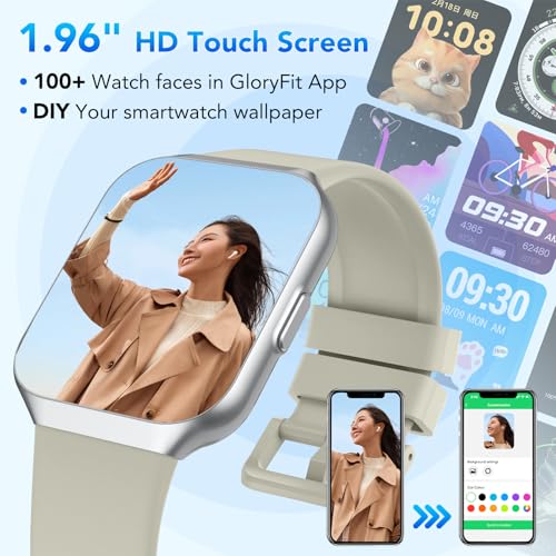 Smart Watch for Men Women (Answer/Make Call), 1.96" Fitness Tracker Running Watch, IP68 Waterproof, Pedometer, Sleep/Step/...