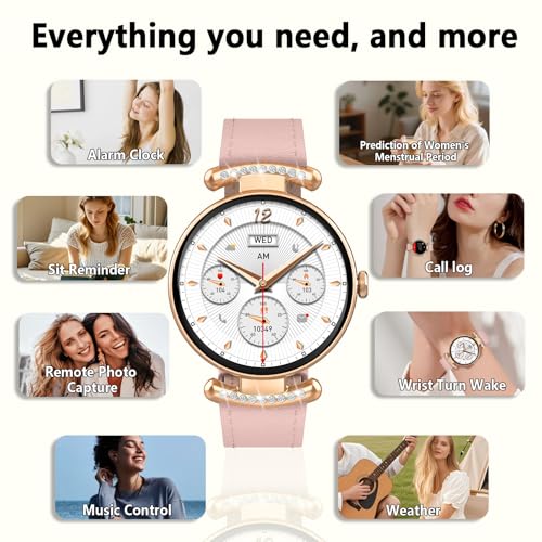 uaue Smart Watches for Women Android iOS, 1.2'' Fitness Trackers with Bluetooth Call (Answer/Make), Smartwatch with Heart ...