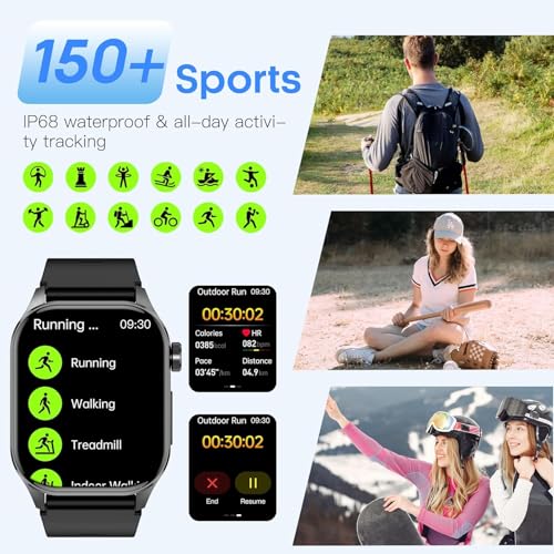 Advanced Health Smartwatch for Women Men with Real-Time Monitoring of Heart Rate, Blood Oxygen, Body Temperature, Blood Pr...