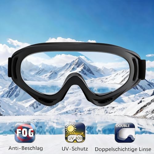 ActHose 2 Pack Professional Skiing Goggles for Men Women, Advanced Ventilation, Anti Fog Scratch Impact Resistant UV