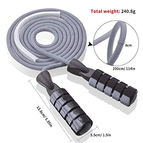 Jump rope, Professional Weighted Jump rope workout, Adjustable Tangle-Free with Ball Bearings Exerciser Jump ropes for Car...