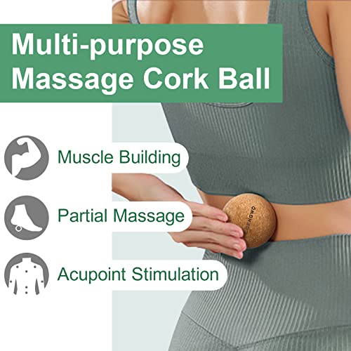 COENGWO Cork Massage Ball, Cork Myofascial Release Ball, Yoga Therapy Ball for Trigger Point Therapy, Muscle Knots, Deep T...