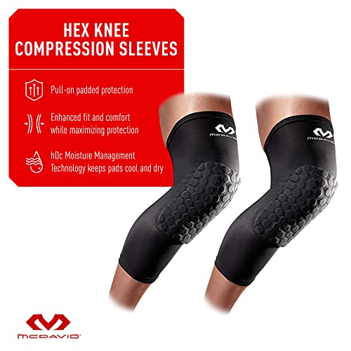 Knee Compression Sleeves: McDavid Hex Knee Pads Compression Leg Sleeve for Basketball, Volleyball, Weightlifting, and More...