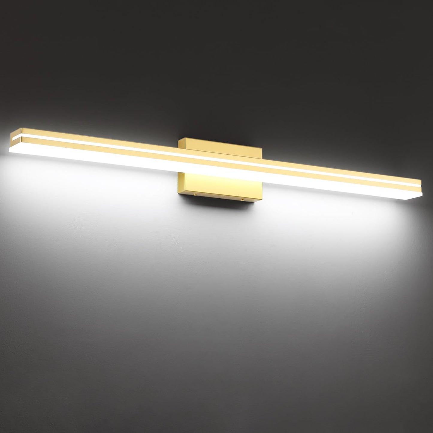 Sinerise 40-Inch Led Modern Bathroom Vanity Light Bar  Gold Modern Acrylic Bathroom Wall Lighting Fixtures Over Mirror (Cool White 6000K)